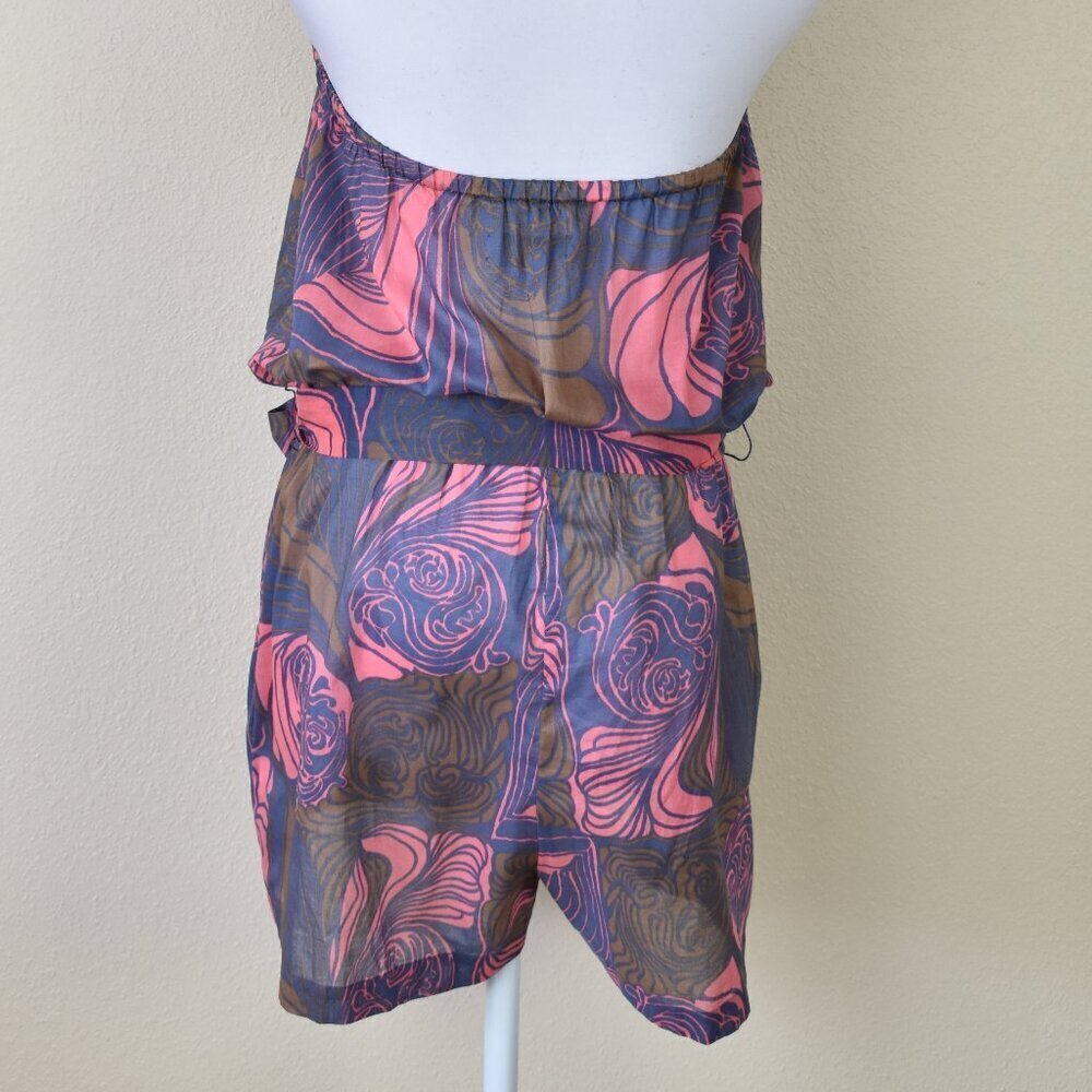 Tibi Strapless Summer Belted Romper Printed - M - Picture 8 of 11